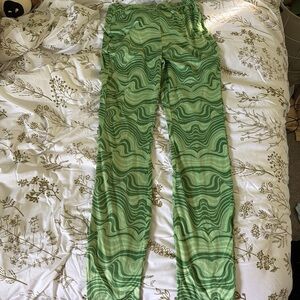 Green Wavy Pattern Pants
